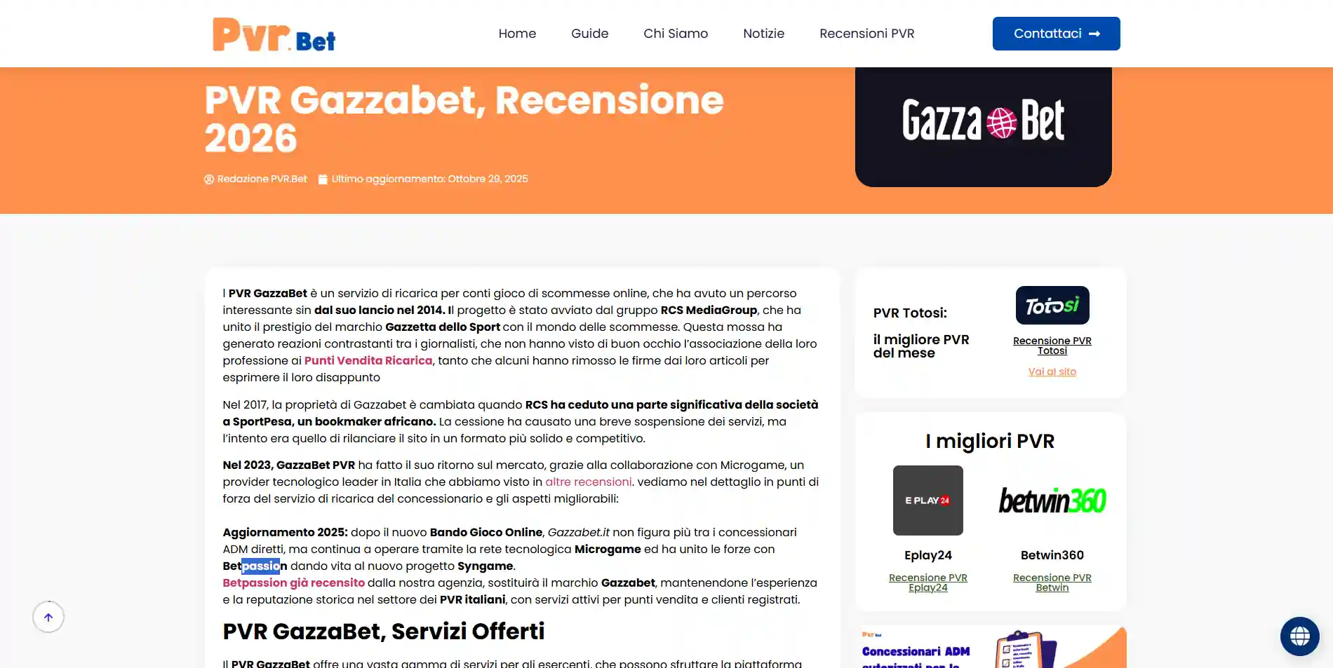 Avviso Gazzabet sul passaggio a BetPassion dal 15 ottobre 2025